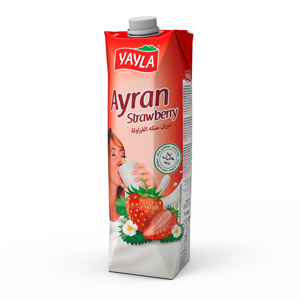Joghurt-Drink mit Erdbeer-Aroma nach türkischer Art