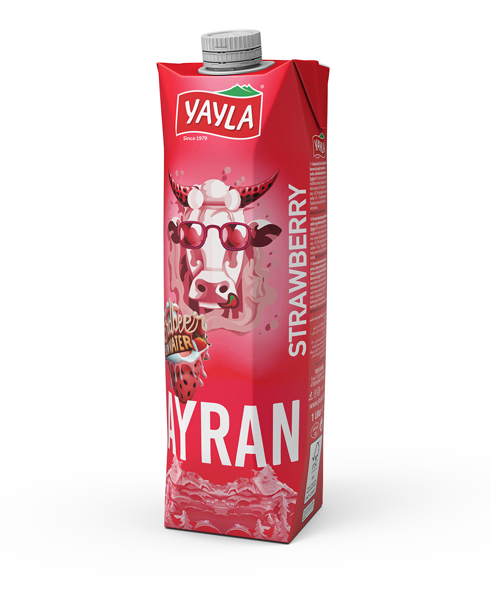 Ayran-Strawberry flavored Yoghurt-Drink Turkish Style