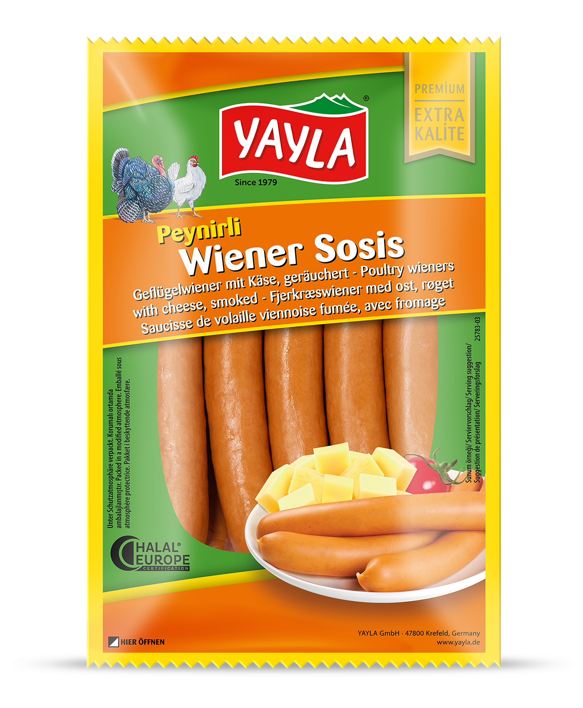 Poultry Wiener Sausage with Cheese